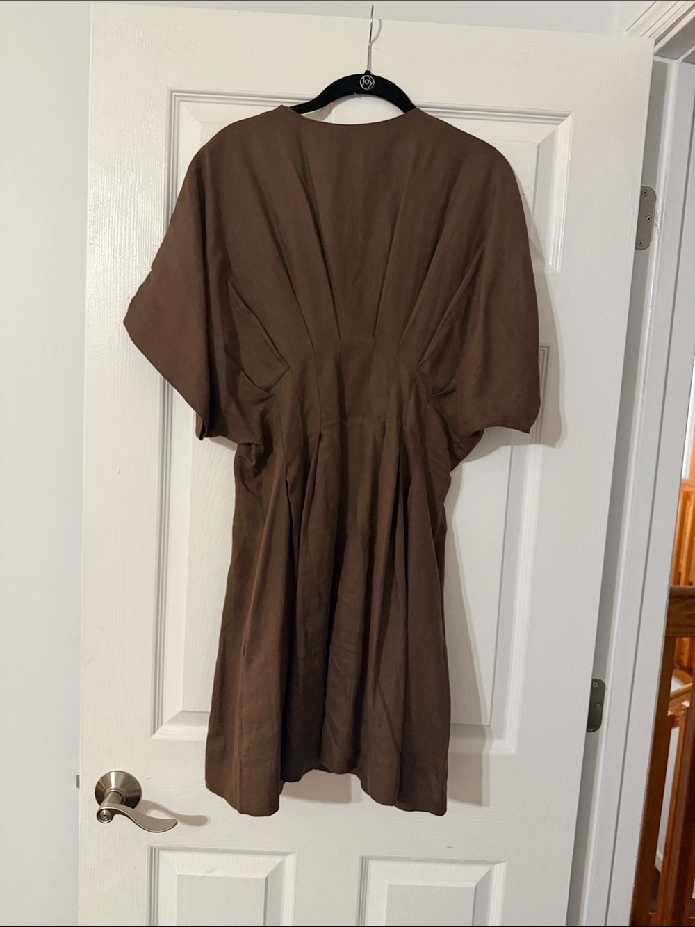 The Tobie Linen Pleated Mini Shirt Dress by Exquise (Anthropologie) - Picture 3 of 4